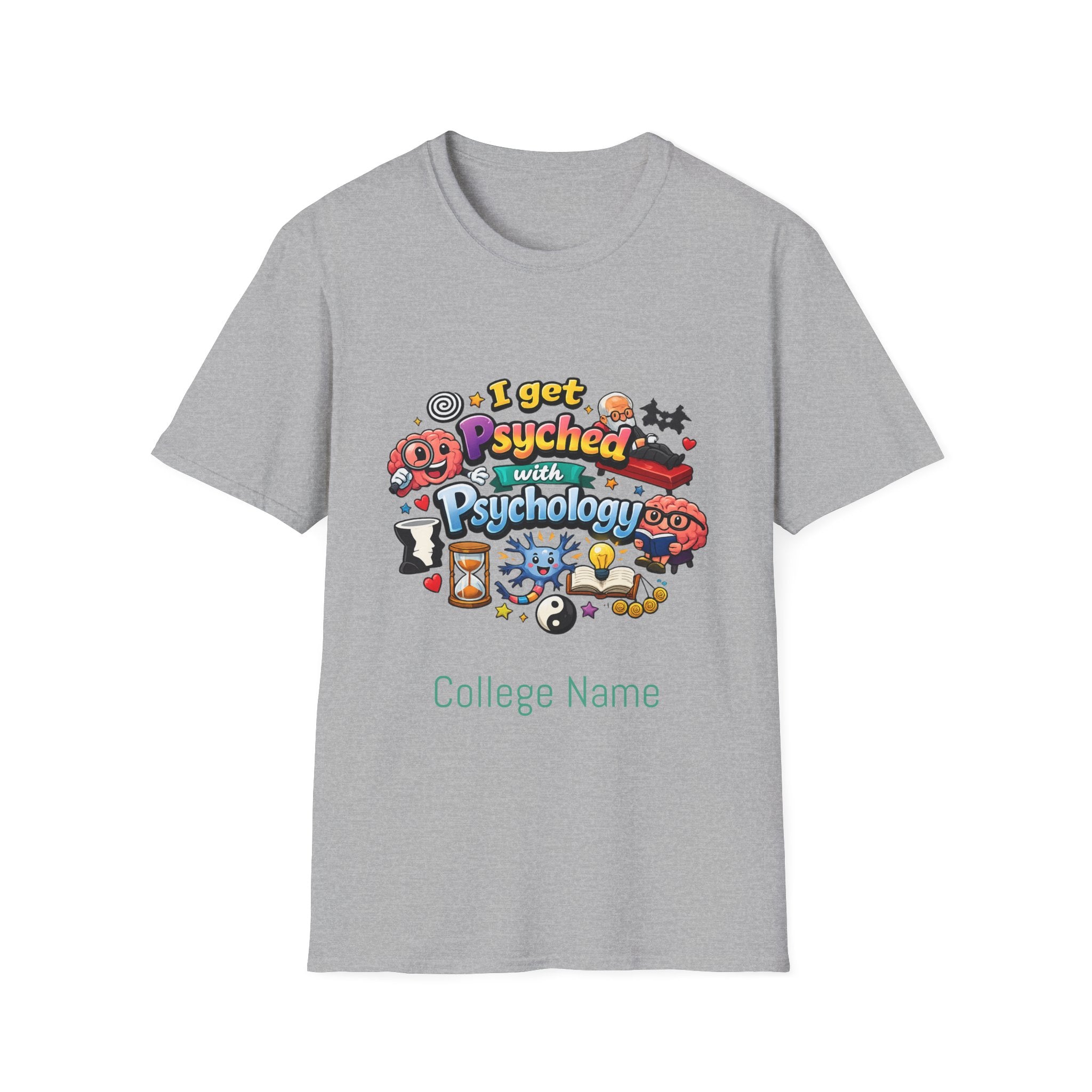 I Get Psyched About Psychology T-Shirt — Cute Psychology Major Tee