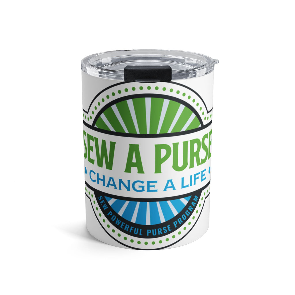 10oz Insulated Tumbler — “Sew a Purse, Change a Life” Fundraiser Design