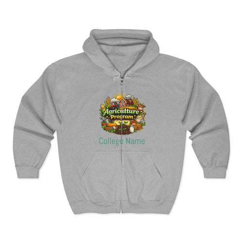 Agriculture Program Full-Zip Hoodie — Farm Produce Graphic Zip-Up