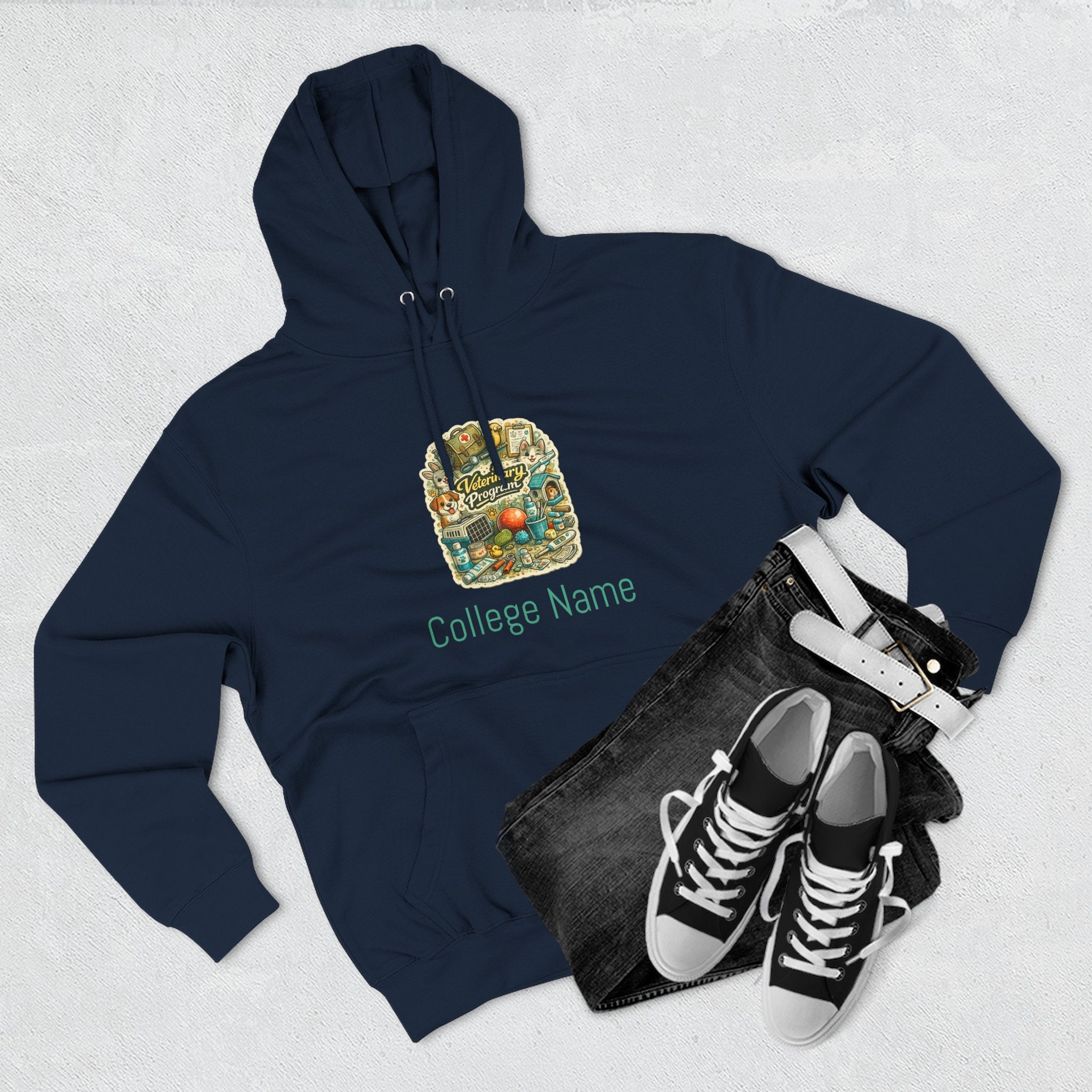 Veterinary Program Hoodie — Personalized College Name Fleece Pullover