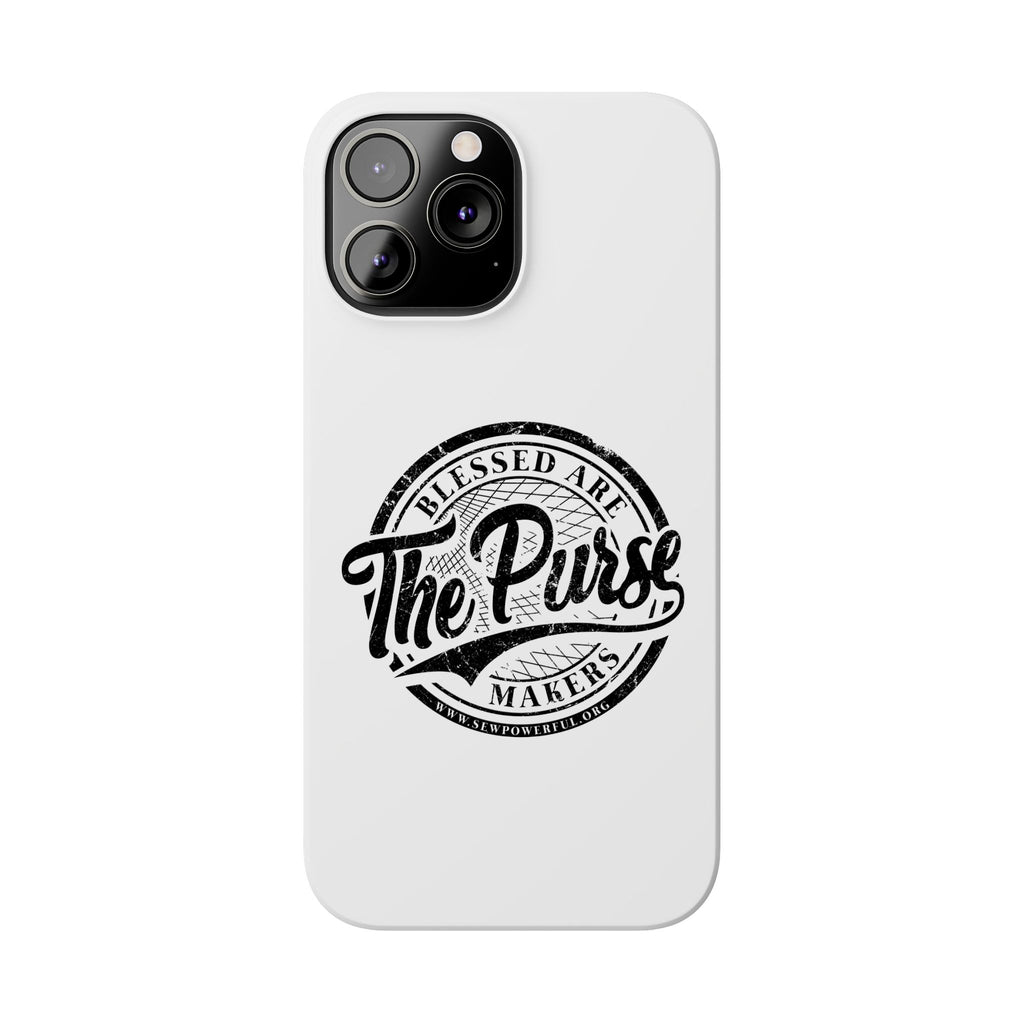 Slim Phone Case — "Blessed Are The Purse Makers" Vintage Script Phone Cover