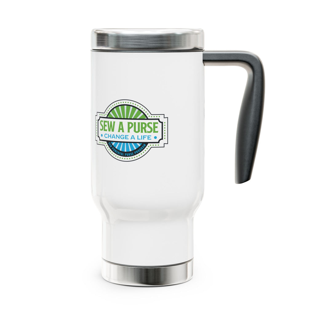 Sew A Purse Logo 14oz Stainless Steel Travel Mug with Handle
