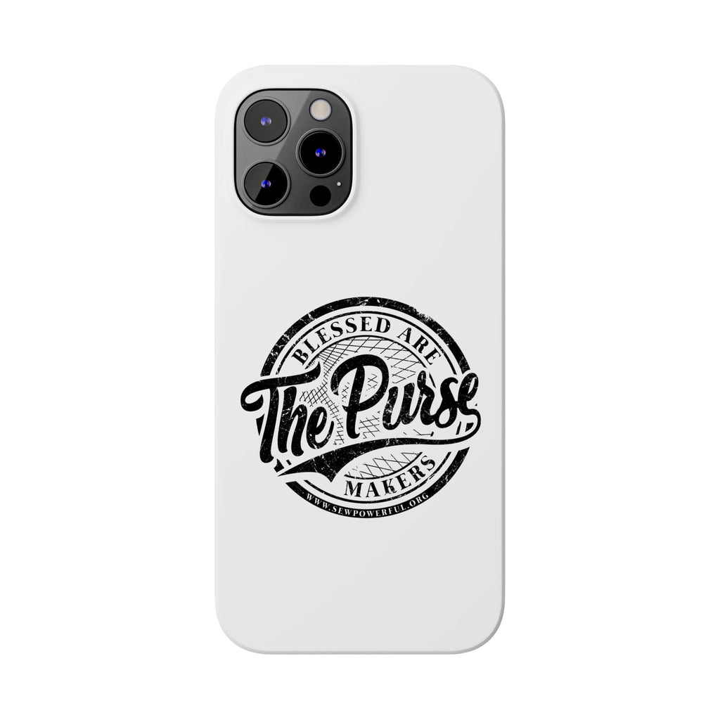 Slim Phone Case — "Blessed Are The Purse Makers" Vintage Script Phone Cover