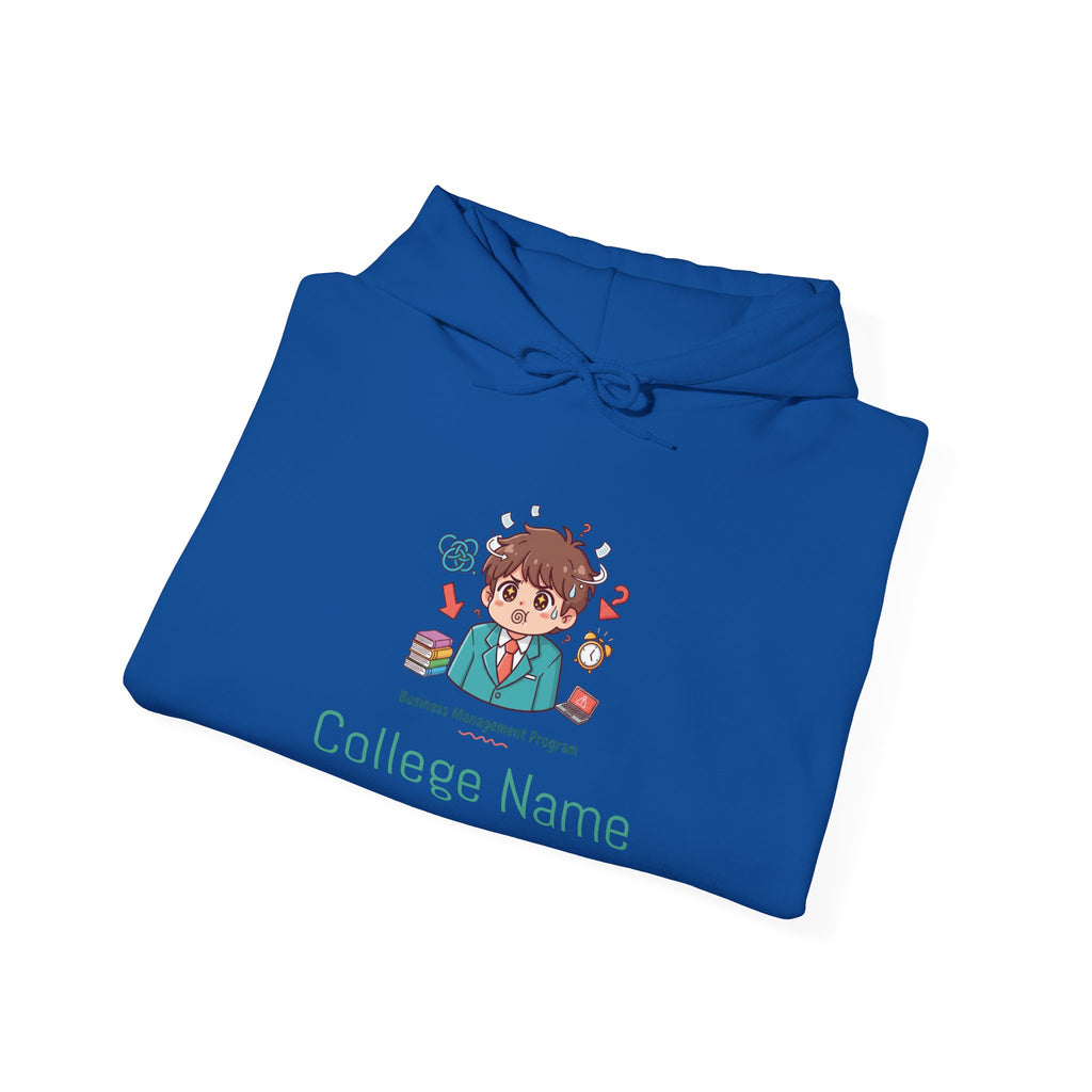 College Business Program Hoodie — Cute Student Mascot Design