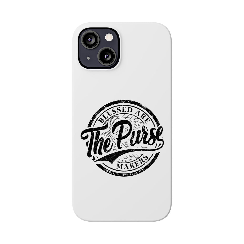 Slim Phone Case — "Blessed Are The Purse Makers" Vintage Script Phone Cover