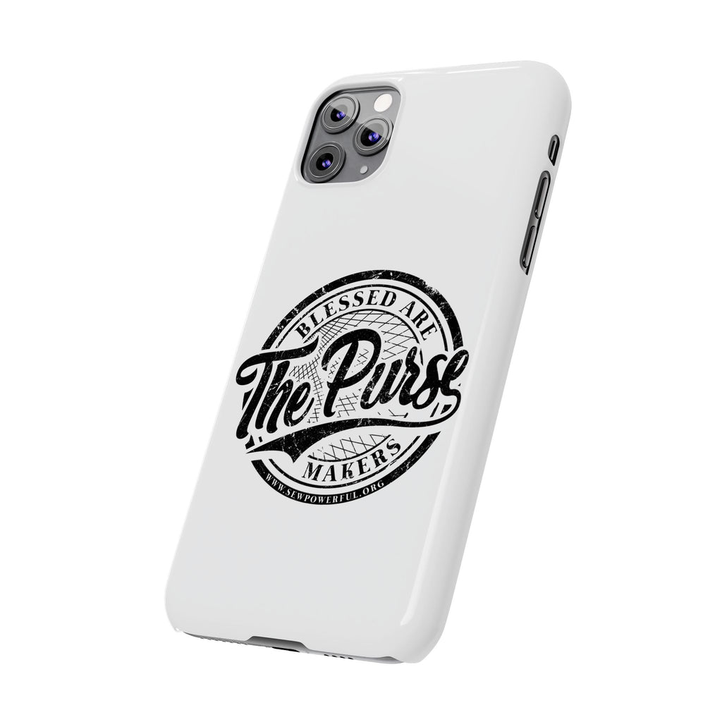 Slim Phone Case — "Blessed Are The Purse Makers" Vintage Script Phone Cover
