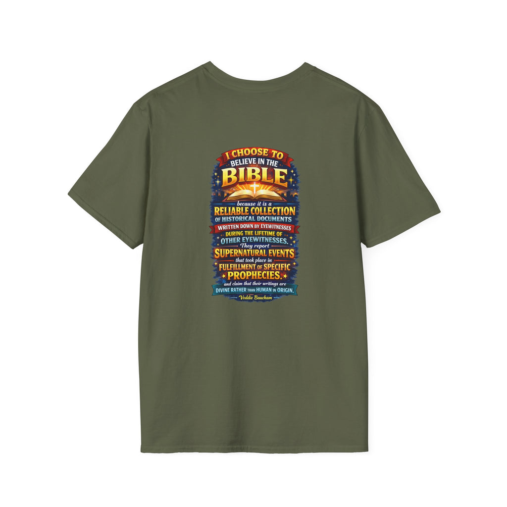 Bible Believer T-Shirt — "I Choose to Believe in the Bible" Faith Graphic Tee