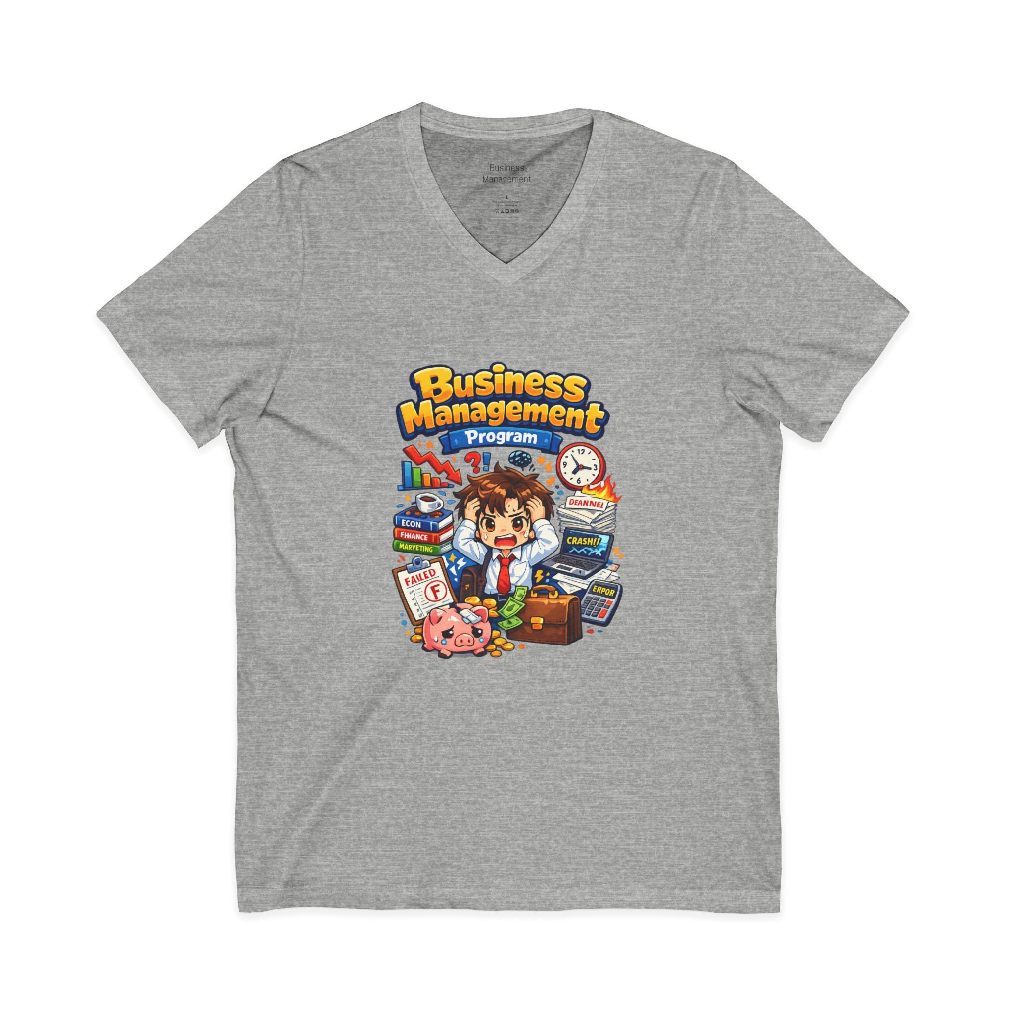 Business Management Program V-Neck Tee — College Student Career Prep Shirt