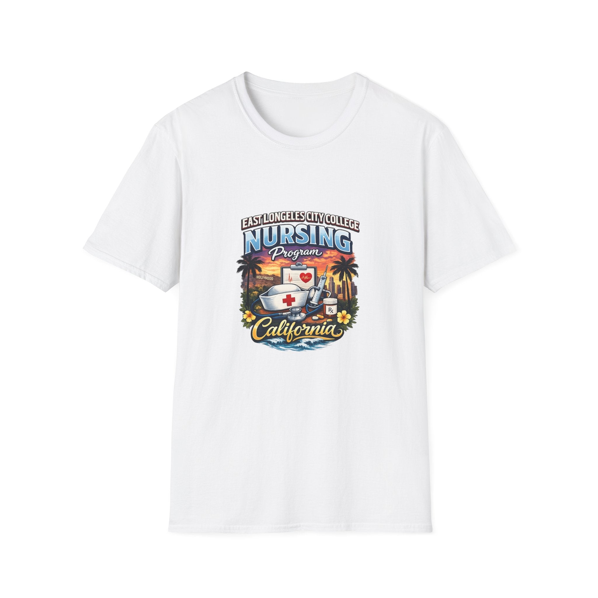California Nursing Program T-Shirt — Retro Palm Tree Beach Nurse Design