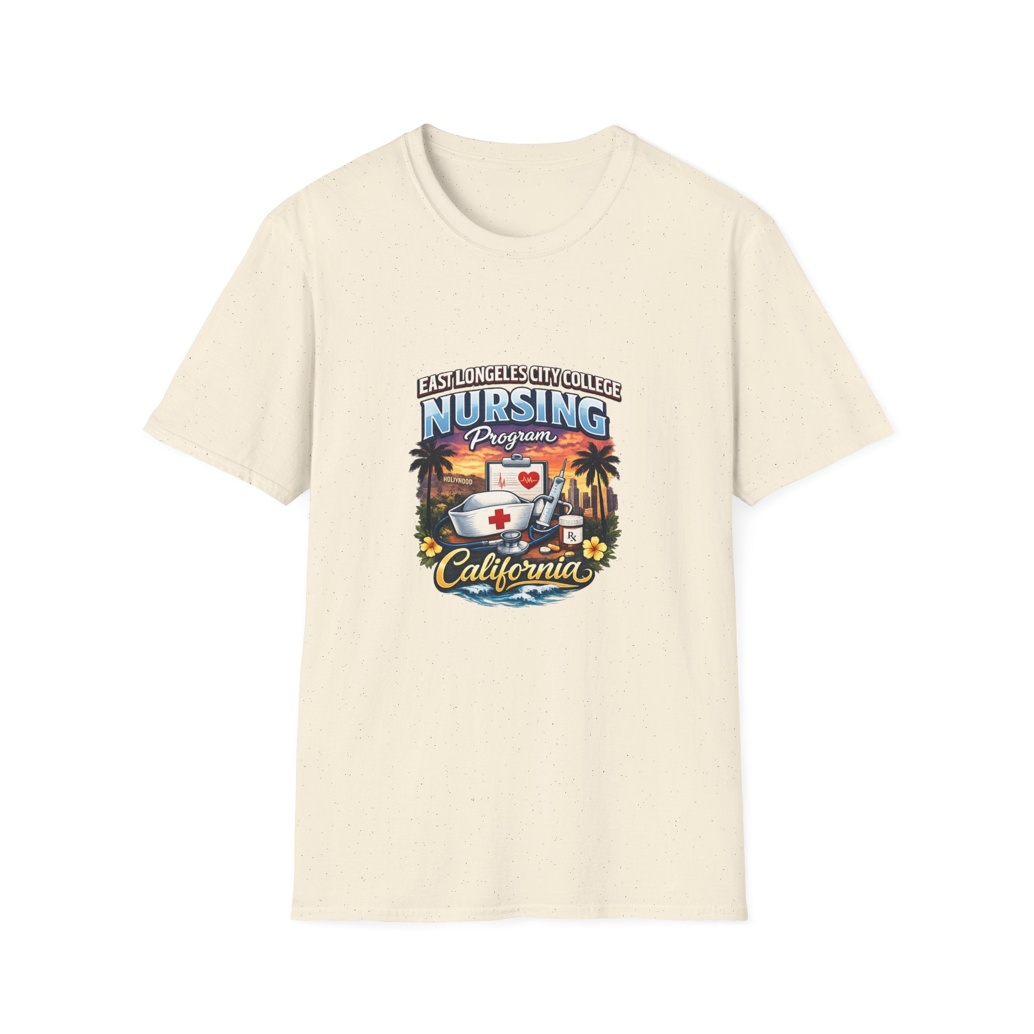 California Nursing Program T-Shirt — Retro Palm Tree Beach Nurse Design