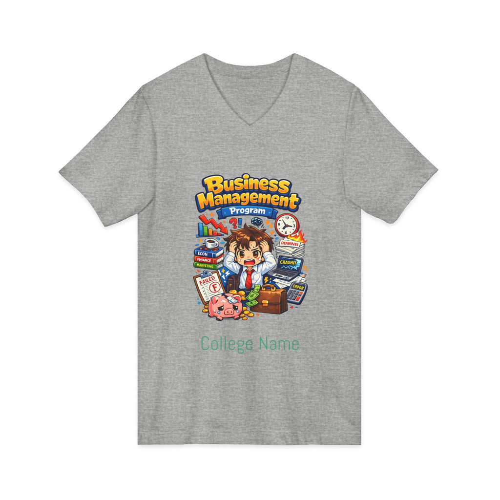 Business Management Program V-Neck Tee — College Student Career Prep Shirt