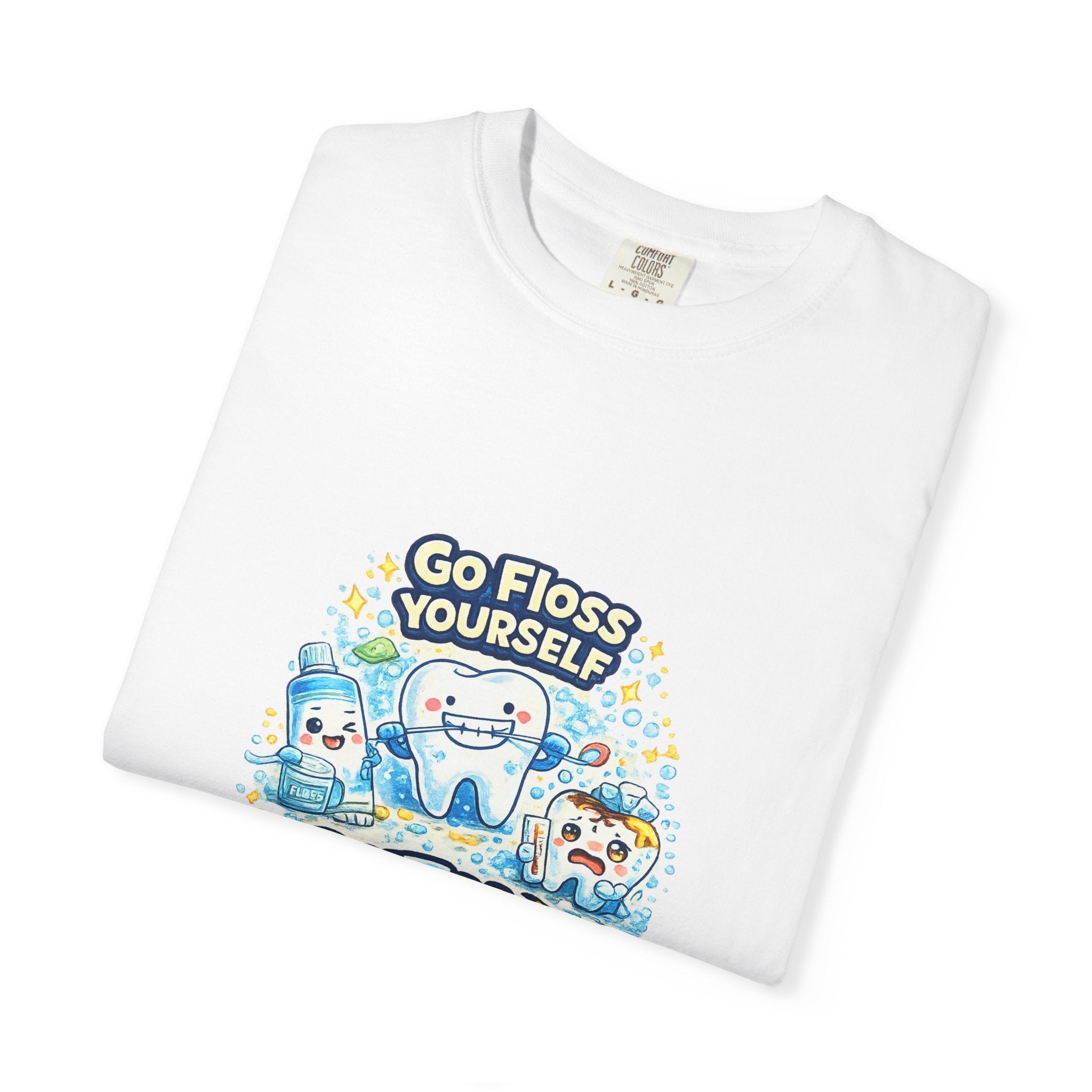 Go Floss Yourself Dental Program T-Shirt — Cute Tooth Cartoon Tee for Dental Students & Kids