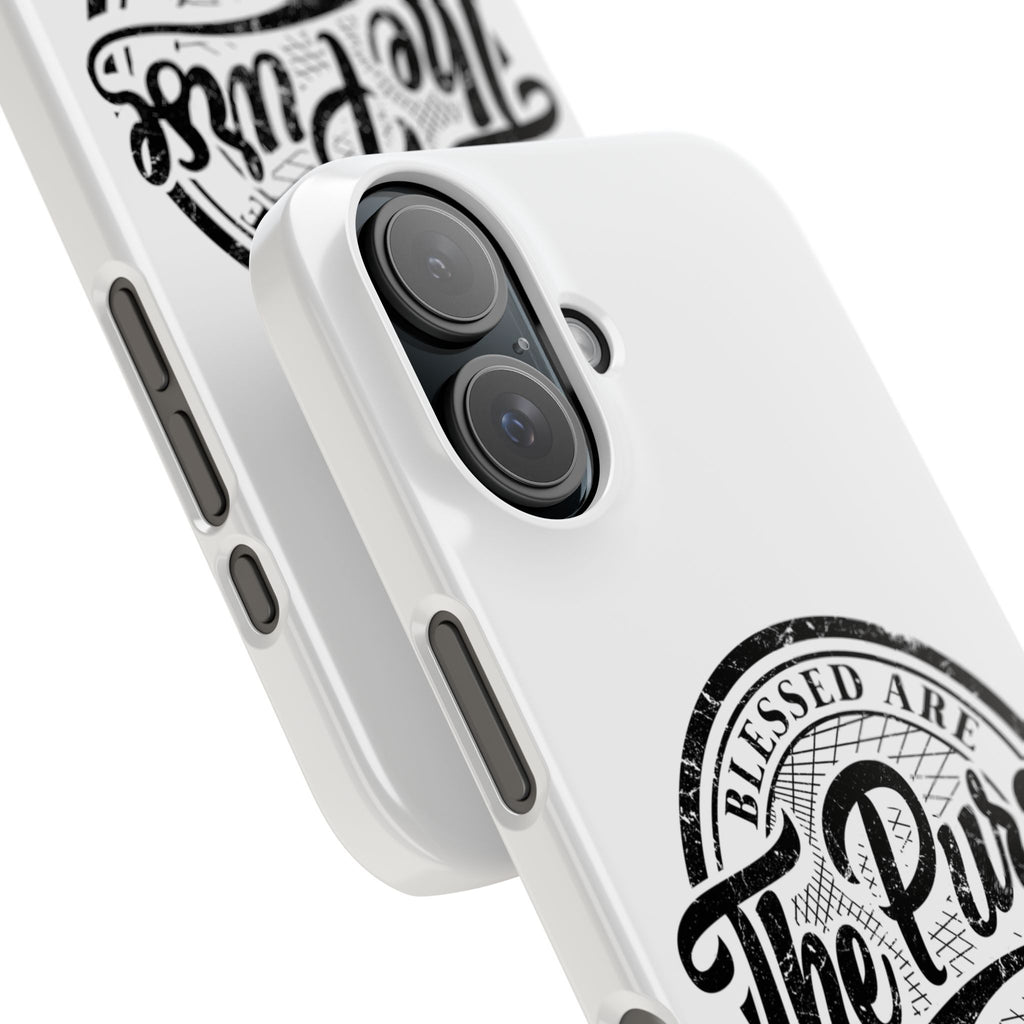 Slim Phone Case — "Blessed Are The Purse Makers" Vintage Script Phone Cover