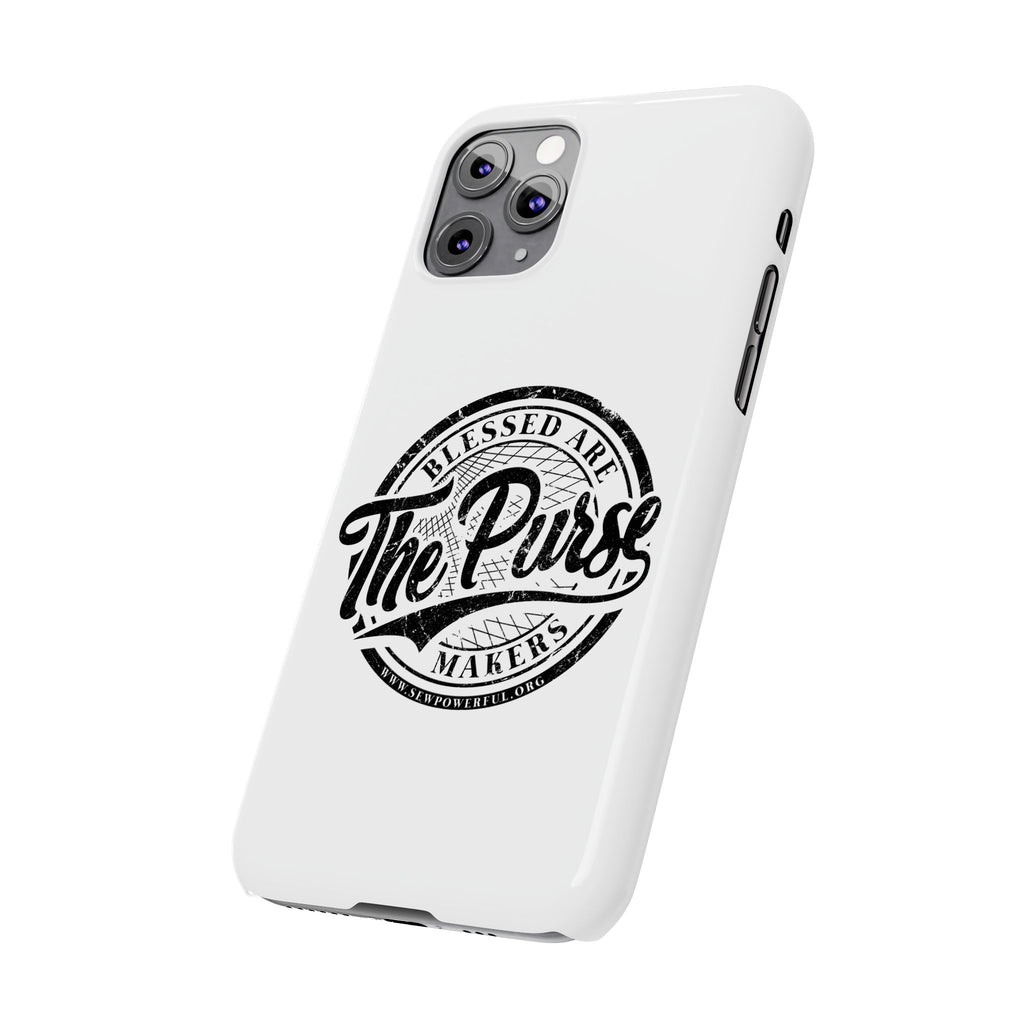 Slim Phone Case — "Blessed Are The Purse Makers" Vintage Script Phone Cover