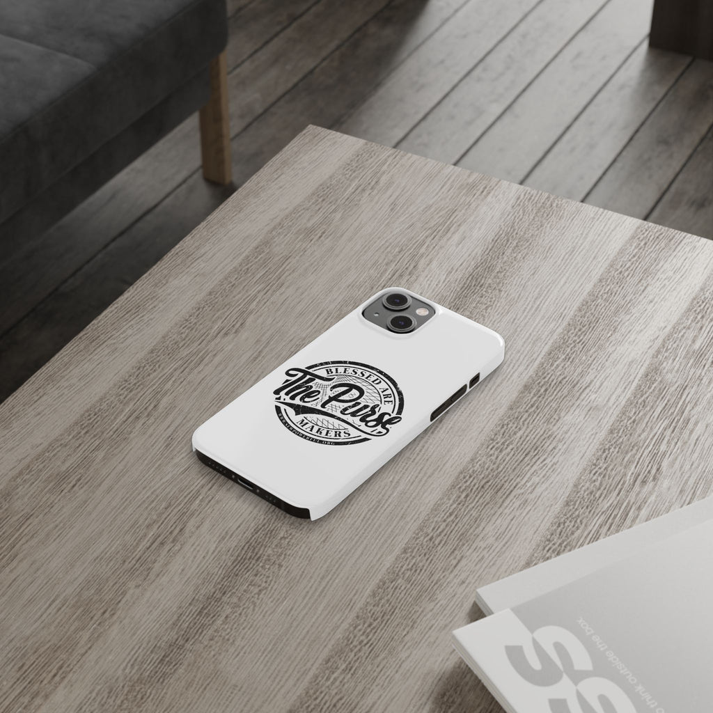 Slim Phone Case — "Blessed Are The Purse Makers" Vintage Script Phone Cover