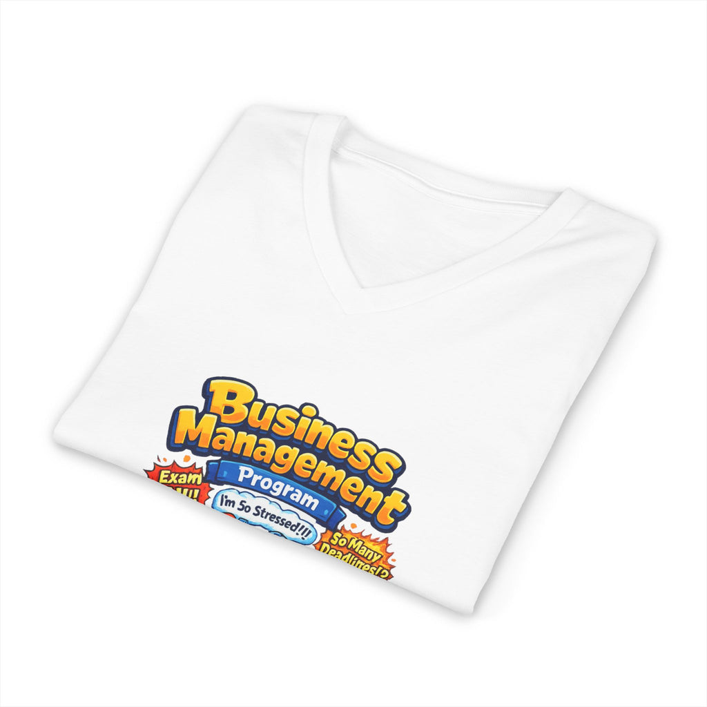 Business Management College T‑Shirt - Cute Study Cartoon V‑Neck Tee