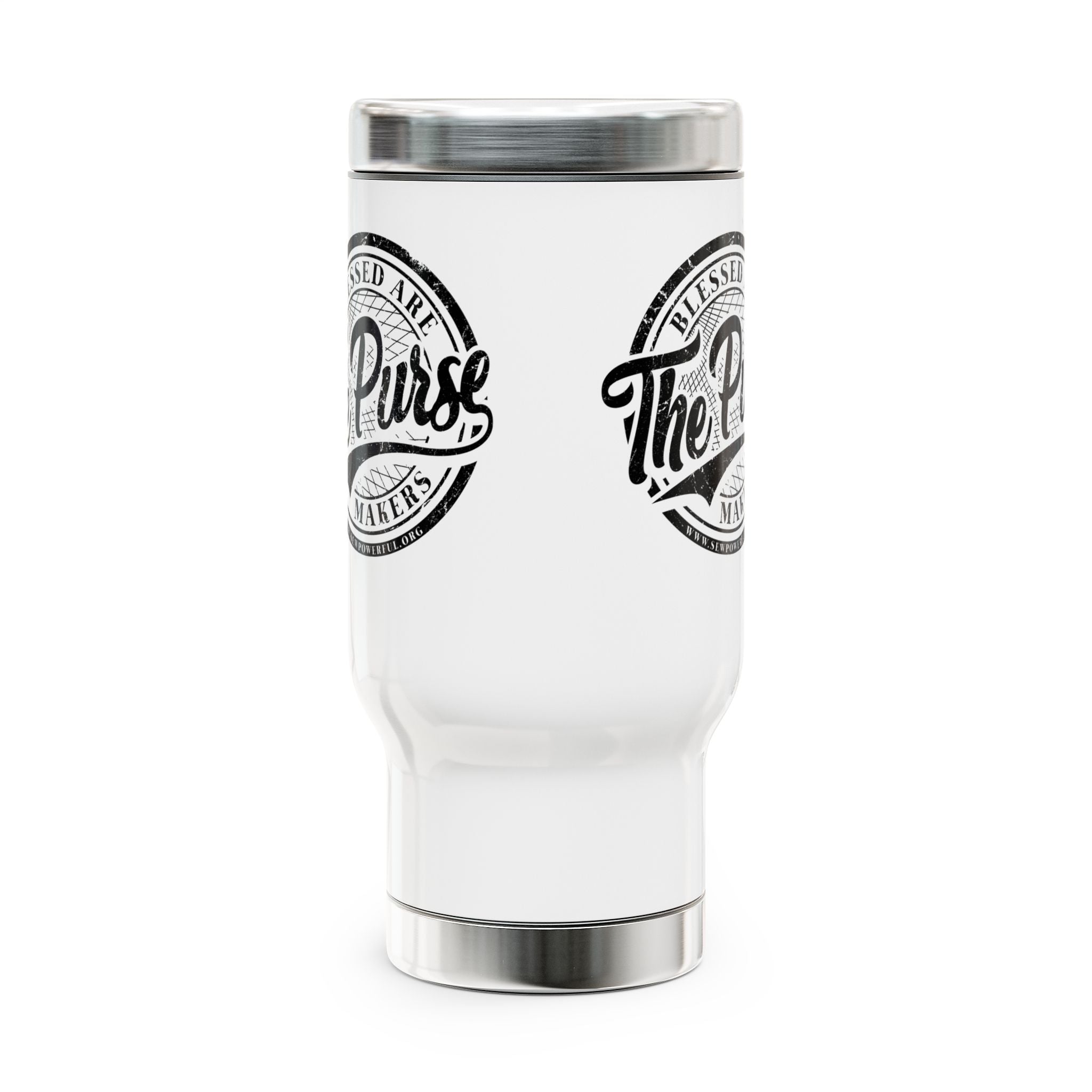 Blessed Are The Purse Makers 14 oz Stainless Steel Travel Mug with Handle