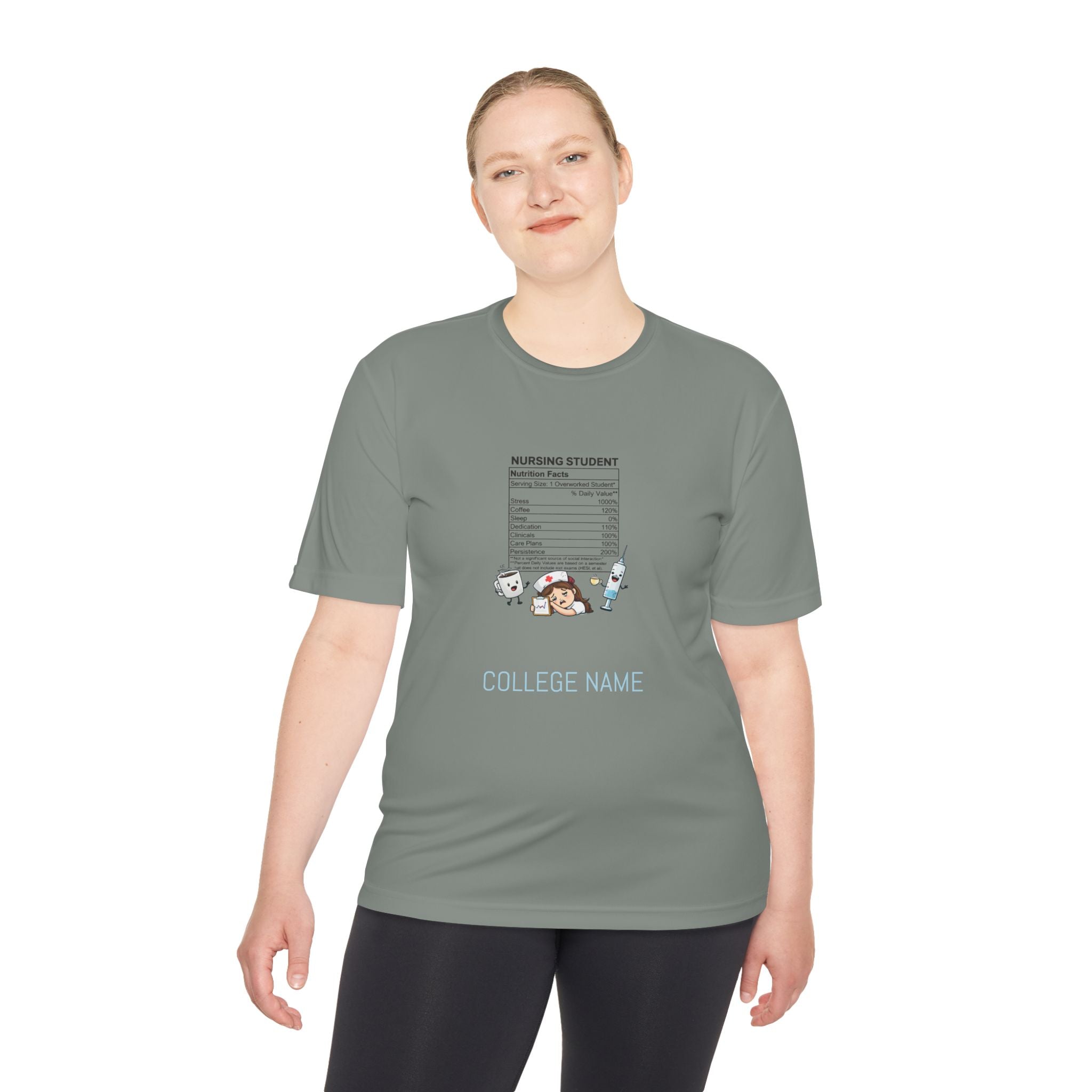 Nursing Student Nutrition Facts Tee — Funny Nursing School Gift