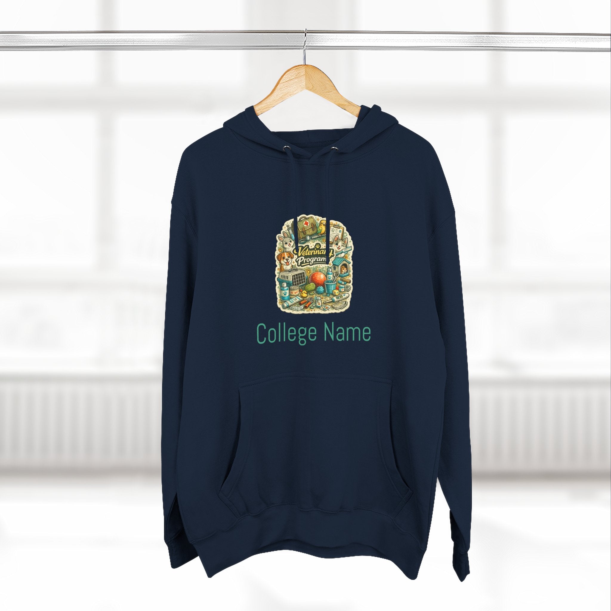 Veterinary Program Hoodie — Personalized College Name Fleece Pullover