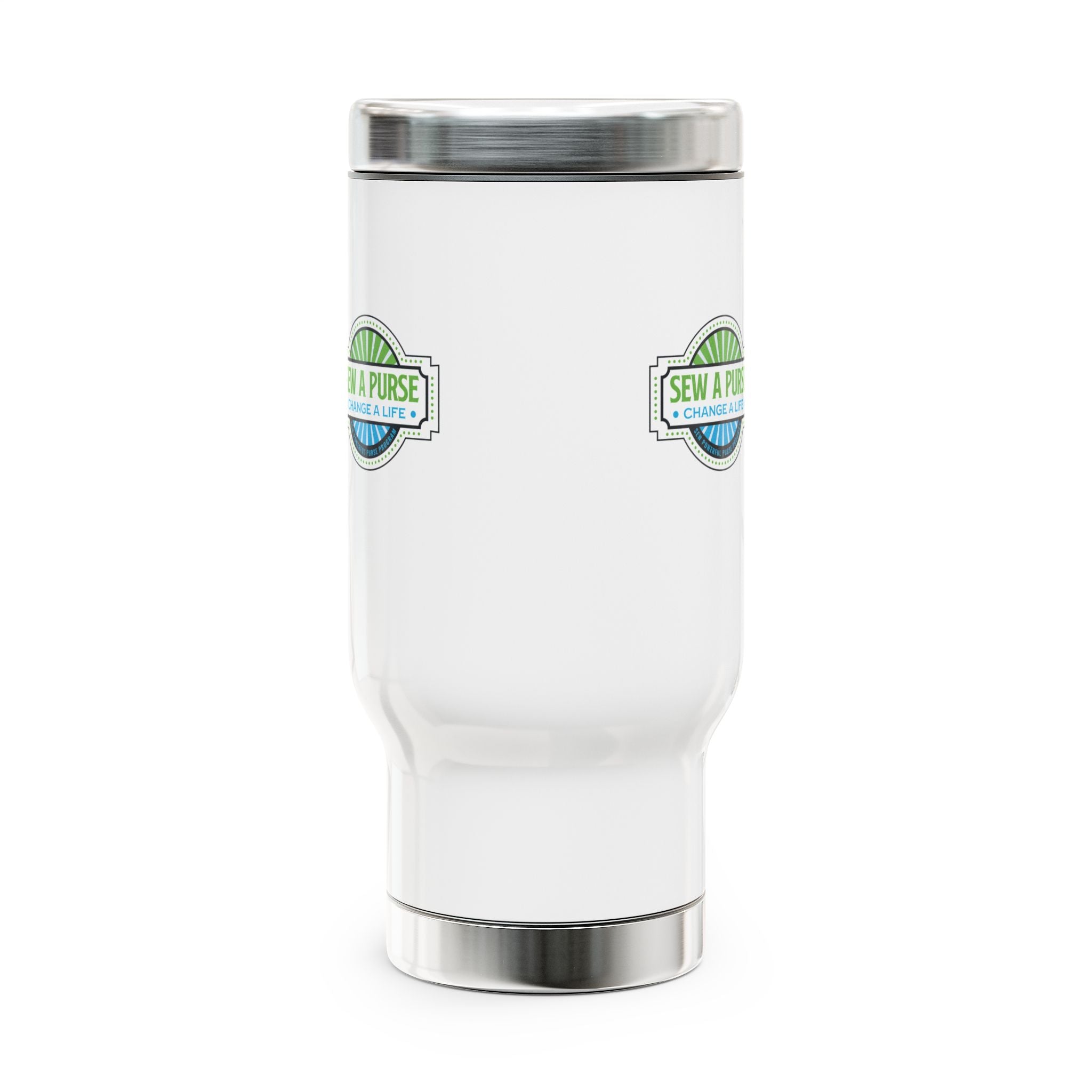 Sew A Purse Logo 14oz Stainless Steel Travel Mug with Handle