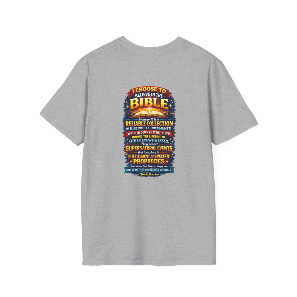 Bible Believer T-Shirt — "I Choose to Believe in the Bible" Faith Graphic Tee