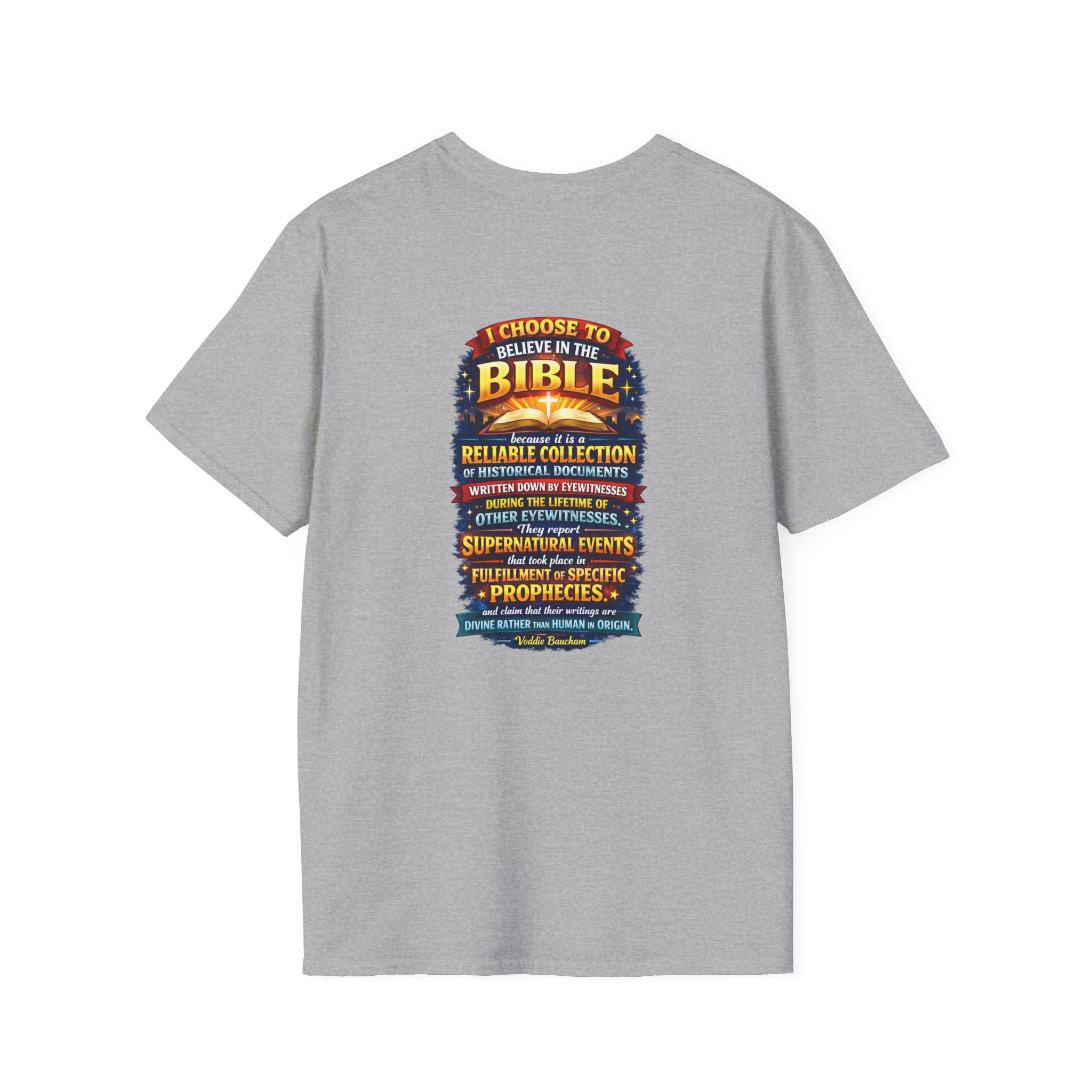 Bible Believer T-Shirt — "I Choose to Believe in the Bible" Faith Graphic Tee