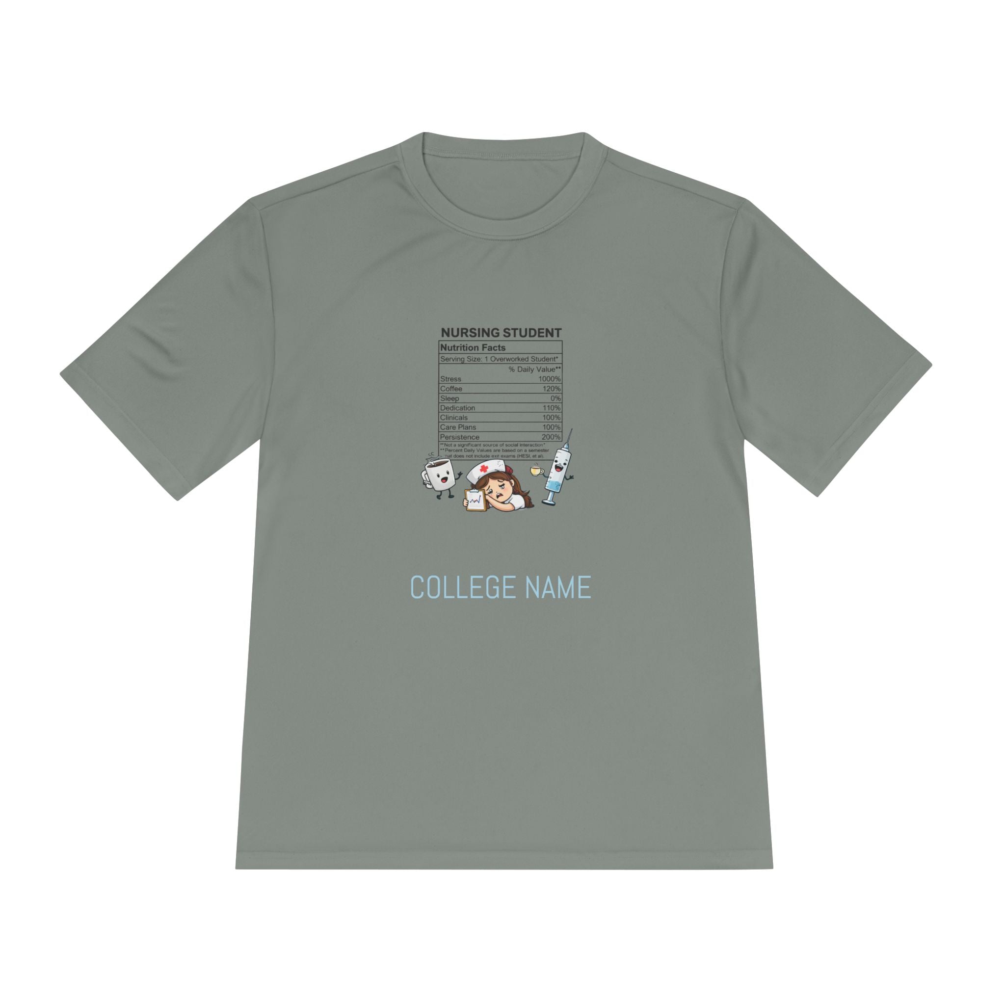 Nursing Student Nutrition Facts Tee — Funny Nursing School Gift
