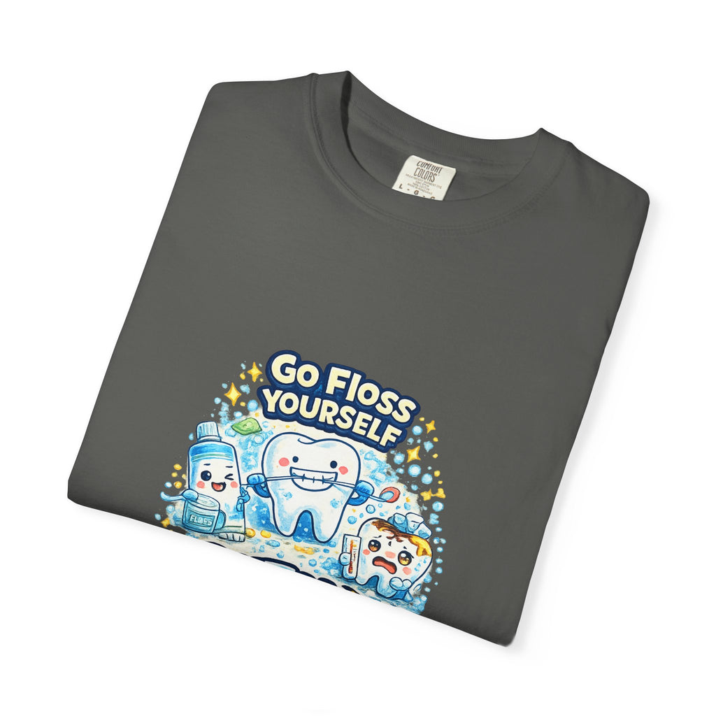 Go Floss Yourself Dental Program T-Shirt — Cute Tooth Cartoon Tee for Dental Students & Kids