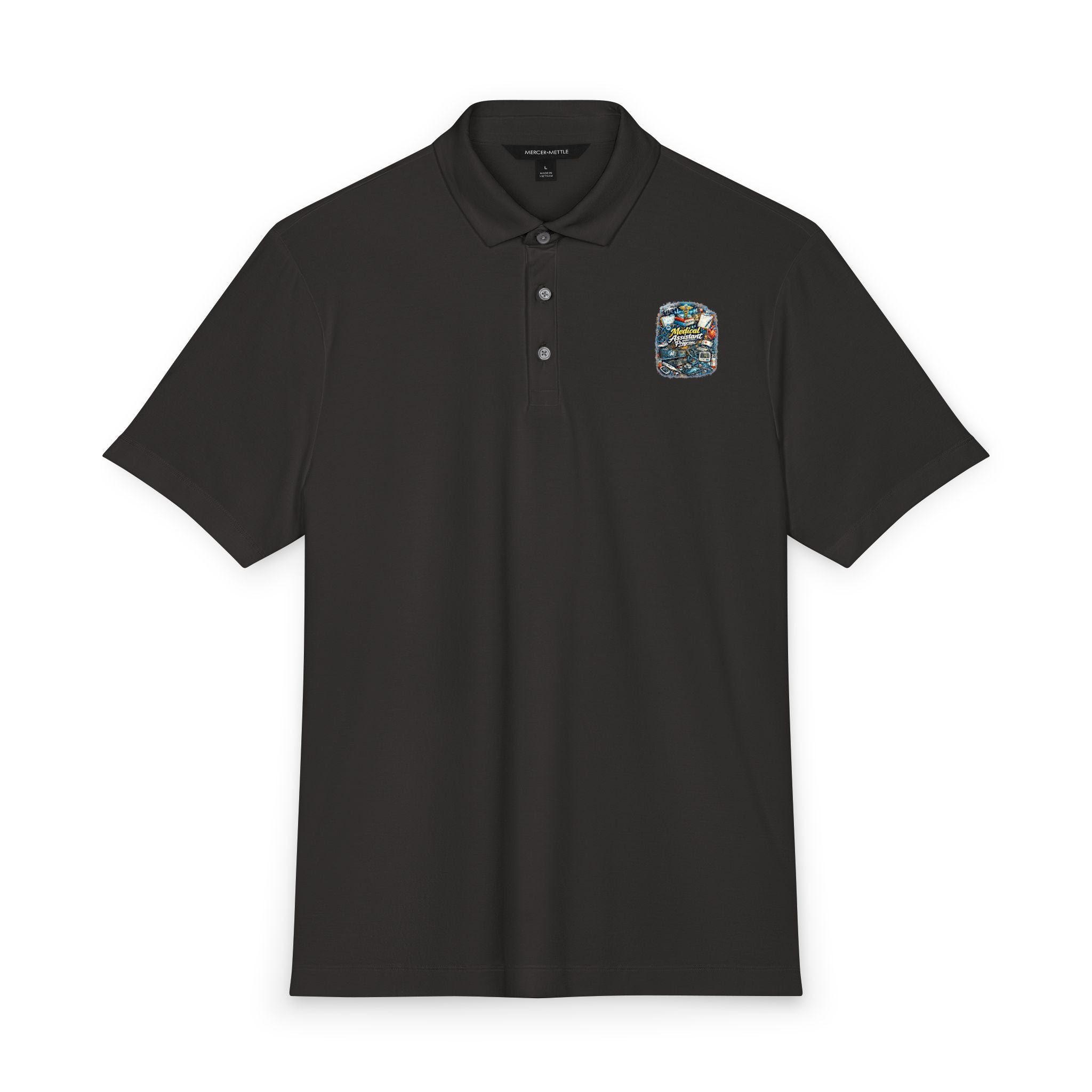 Med Assistant Stretch Jersey Polo with Small Multicolor Chest Patch