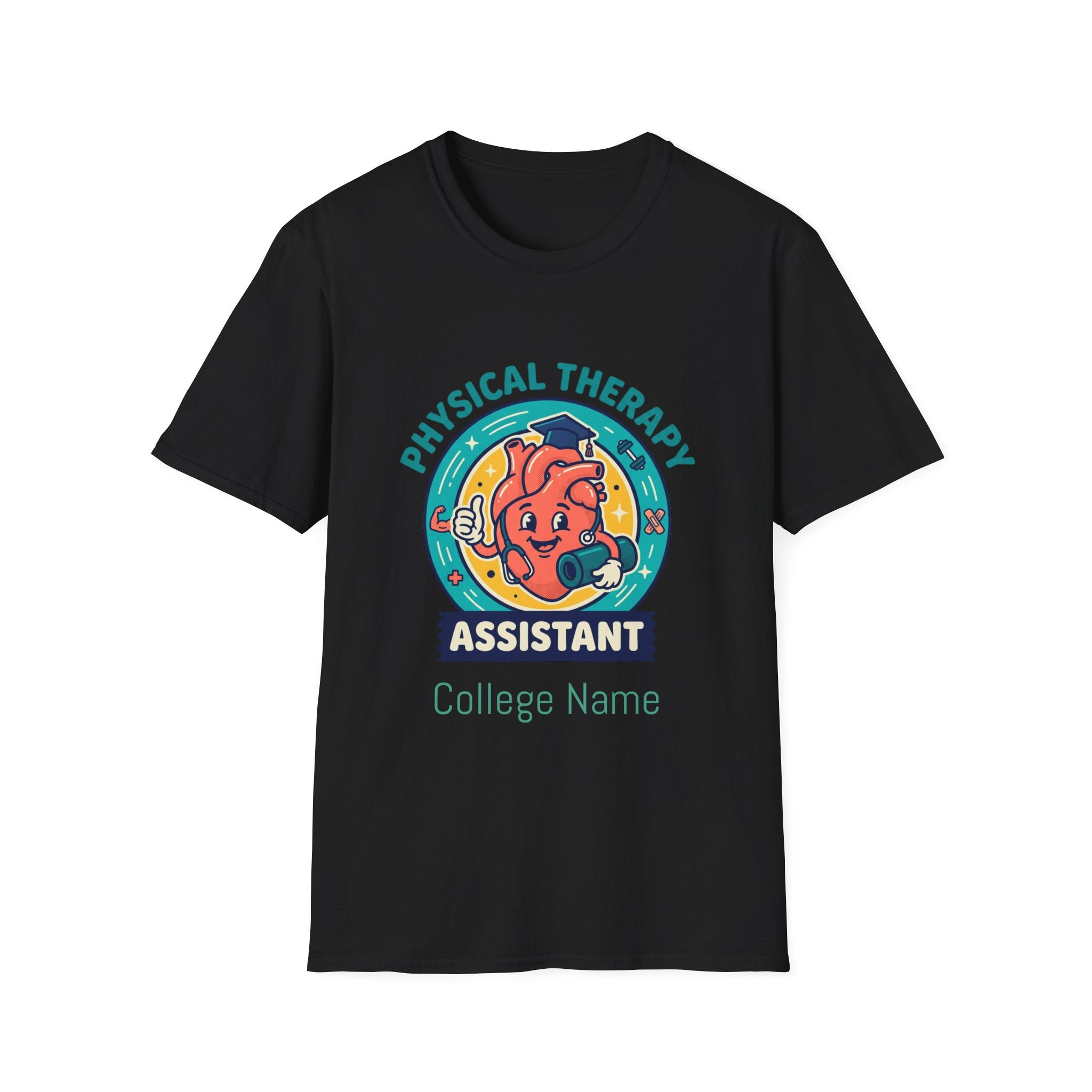 Physical Therapy Assistant T‑Shirt — Cute Anatomical Heart Design (College Name Option)