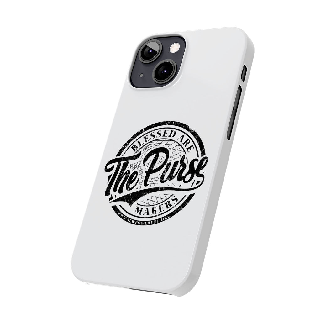 Slim Phone Case — "Blessed Are The Purse Makers" Vintage Script Phone Cover
