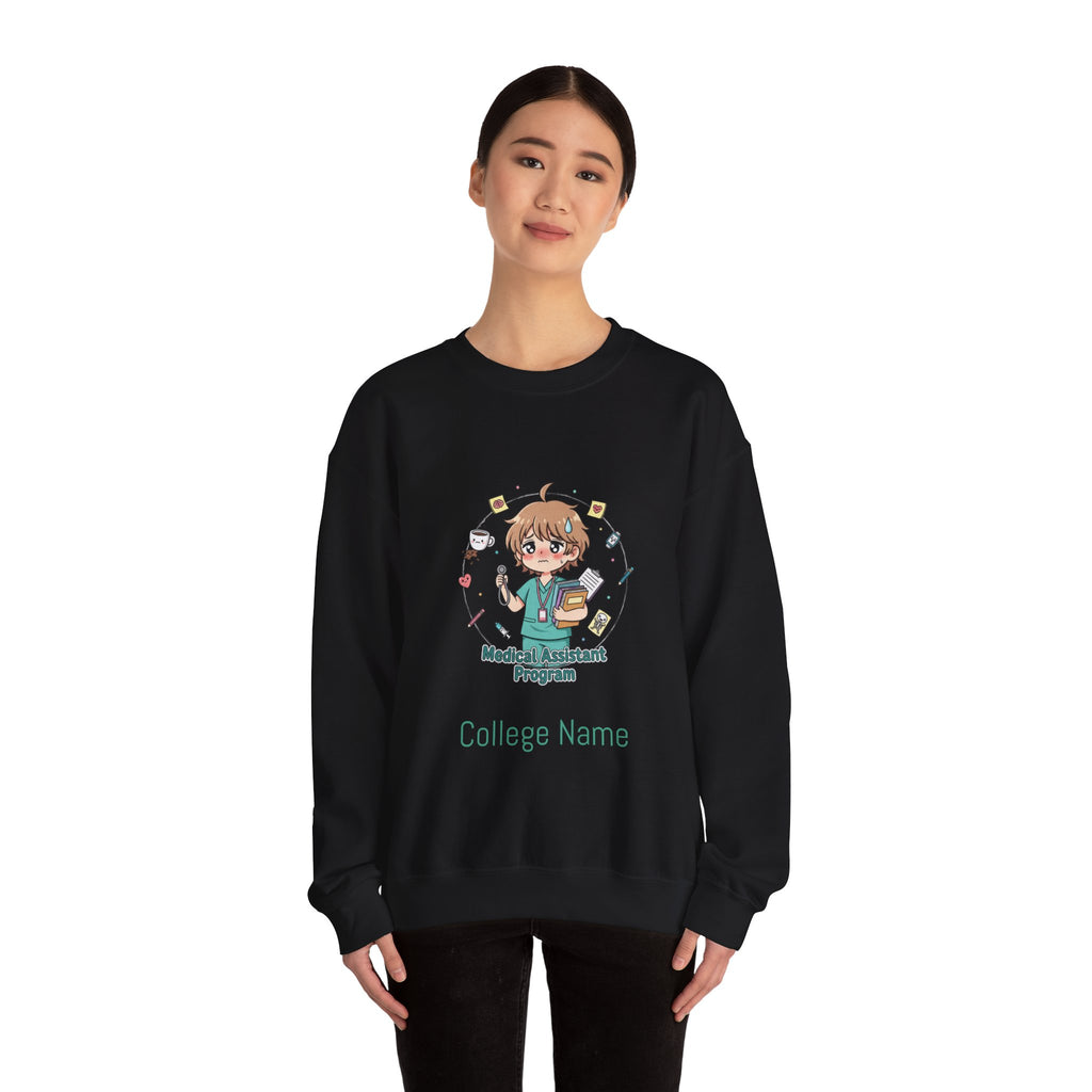 Medical Assistant Program Crewneck Sweatshirt — Cute Anime Student Design
